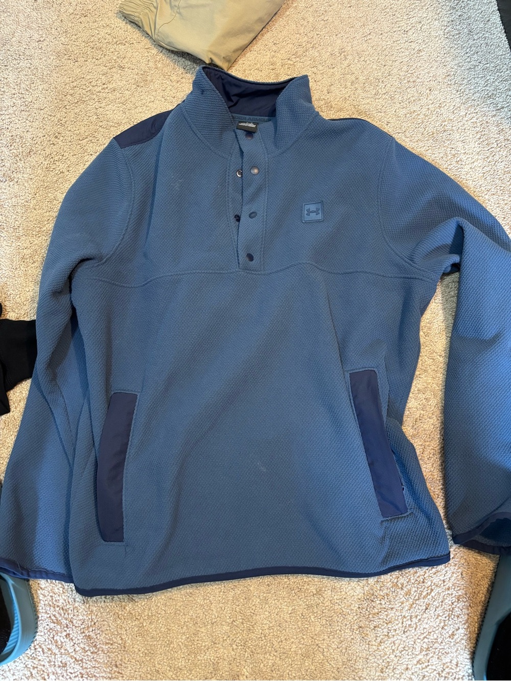 Under Armour Men's Slate Blue Snap Pullover Shirt Jacket